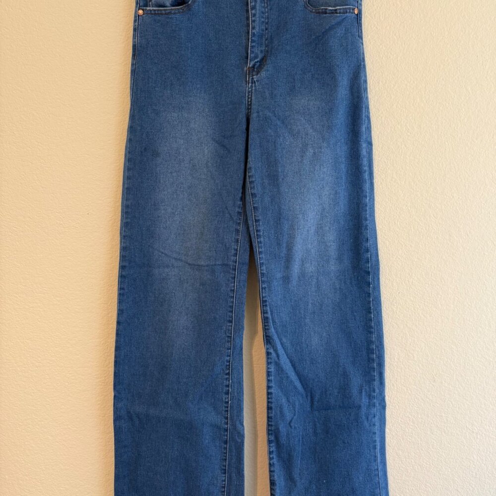 VIP Stretchy Women's Junior Straight Leg Jeans, Blue, Size 11/30